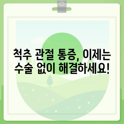 계속되는 척추 관절 통증 수술, 고통증 없는 생활로