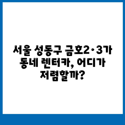 서울시 성동구 금호2·3가동 렌트카 가격비교 | 리스 | 장기대여 | 1일비용 | 비용 | 소카 | 중고 | 신차 | 1박2일 2024후기