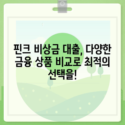 핀크 비상금 대출, 급할 때 딱! | 빠른 승인, 간편한 신청, 금리 비교