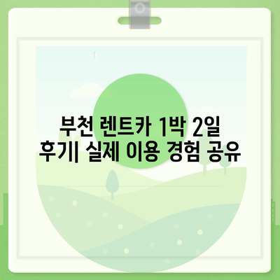 경기도 부천시 중4동 렌트카 가격비교 | 리스 | 장기대여 | 1일비용 | 비용 | 소카 | 중고 | 신차 | 1박2일 2024후기