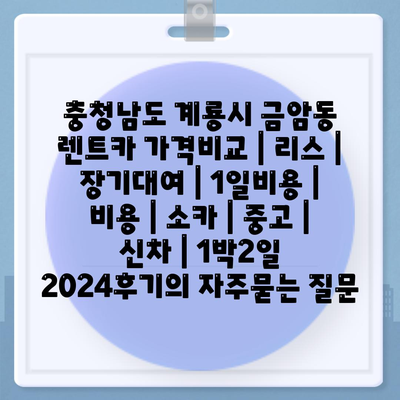 충청남도 계룡시 금암동 렌트카 가격비교 | 리스 | 장기대여 | 1일비용 | 비용 | 소카 | 중고 | 신차 | 1박2일 2024후기