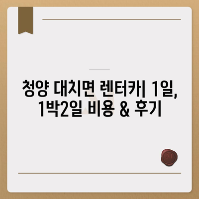 충청남도 청양군 대치면 렌트카 가격비교 | 리스 | 장기대여 | 1일비용 | 비용 | 소카 | 중고 | 신차 | 1박2일 2024후기