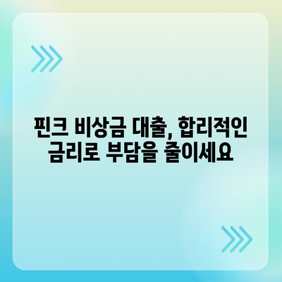 핀크 비상금 대출, 급할 때 딱! | 빠른 승인, 간편한 신청, 금리 비교