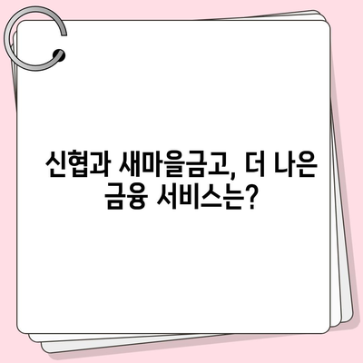 신협 vs 새마을금고| 나에게 맞는 금융기관은? | 신협, 새마을금고, 금융 상품 비교, 금융 서비스