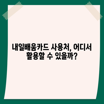 국민내일배움카드 자격으로 배우는 나만의 미래! | 사용처, 지원대상, 혜택, 신청 방법 완벽 정리