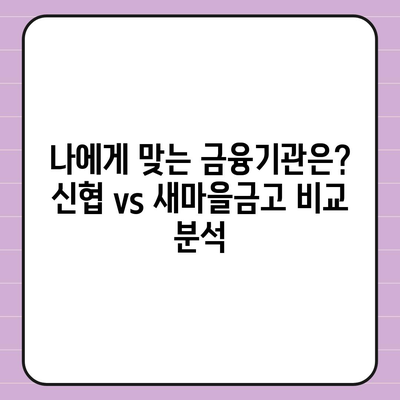 신협 vs 새마을금고| 나에게 맞는 금융기관은? | 신협, 새마을금고, 금융 상품 비교, 금융 서비스