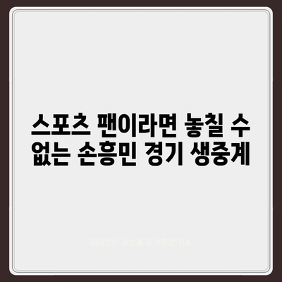 손흥민 경기 생중계| 실시간 스포츠 중계 & 하이라이트 영상 | 손흥민, 축구, EPL, 프리미어리그, 중계, 스포츠