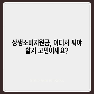 상생소비지원금 사용처 총정리 | 지역별, 업종별, 혜택 정보