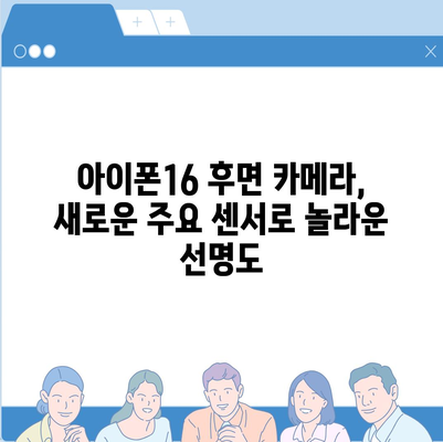 아이폰16 후면 카메라, 새로운 주요 센서로 놀라운 선명도