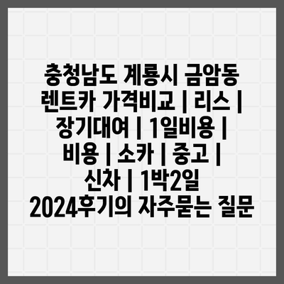 충청남도 계룡시 금암동 렌트카 가격비교 | 리스 | 장기대여 | 1일비용 | 비용 | 소카 | 중고 | 신차 | 1박2일 2024후기