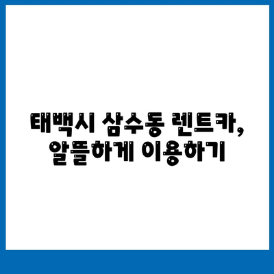 강원도 태백시 삼수동 렌트카 가격비교 | 리스 | 장기대여 | 1일비용 | 비용 | 소카 | 중고 | 신차 | 1박2일 2024후기