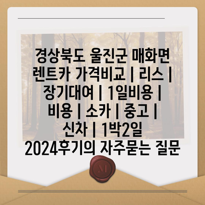 경상북도 울진군 매화면 렌트카 가격비교 | 리스 | 장기대여 | 1일비용 | 비용 | 소카 | 중고 | 신차 | 1박2일 2024후기