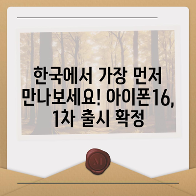 아이폰16 대한민국 1차 출시 확정 | 프로 모델 가격 및 화면 확대