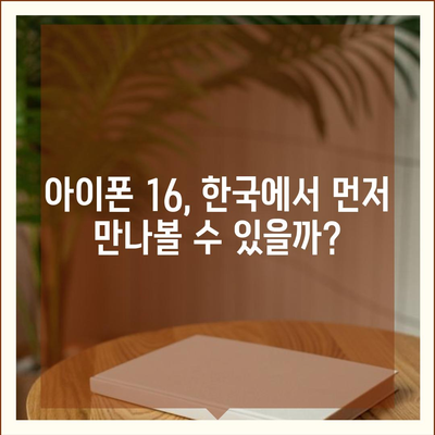 아이폰 16 출시일 한국 1차 출시 예상