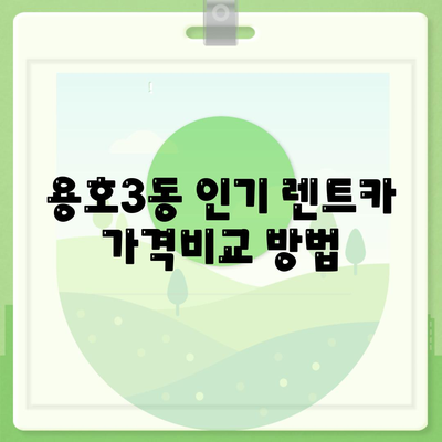 부산시 남구 용호3동 렌트카 가격비교 | 리스 | 장기대여 | 1일비용 | 비용 | 소카 | 중고 | 신차 | 1박2일 2024후기