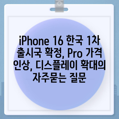 iPhone 16 한국 1차 출시국 확정, Pro 가격 인상, 디스플레이 확대