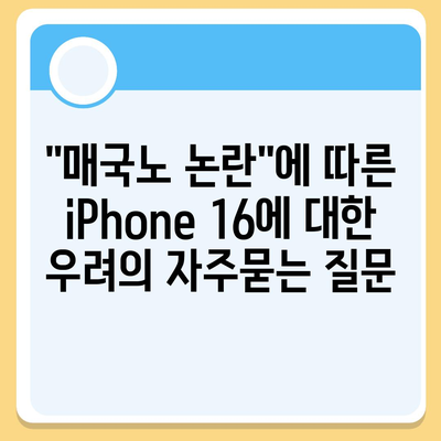 "매국노 논란"에 따른 iPhone 16에 대한 우려