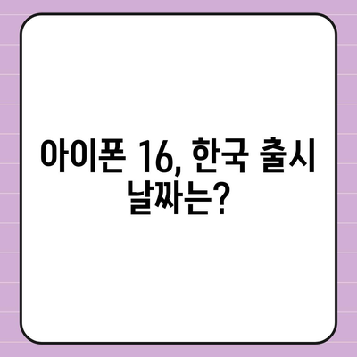 아이폰 16 출시일 한국 1차 출시 예상