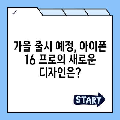 아이폰 16 프로 출시일 | 디자인 변화 및 기타 업데이트 모음