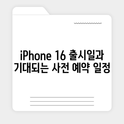 iPhone 16 디자인, 출시일, 색상 정리 | 사전 예약 안내