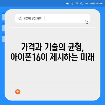 아이폰16 가격이 기술 진전에 어떻게 영향을 미치는지