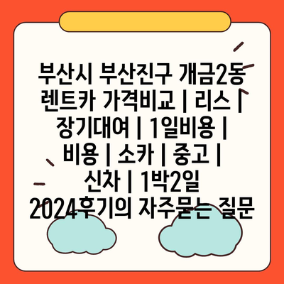 부산시 부산진구 개금2동 렌트카 가격비교 | 리스 | 장기대여 | 1일비용 | 비용 | 소카 | 중고 | 신차 | 1박2일 2024후기