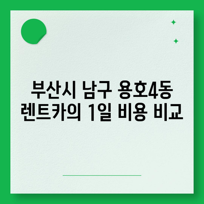 부산시 남구 용호4동 렌트카 가격비교 | 리스 | 장기대여 | 1일비용 | 비용 | 소카 | 중고 | 신차 | 1박2일 2024후기