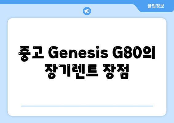 Genesis G80 중고 장기렌트 후기