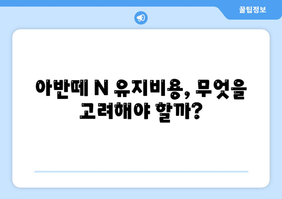 아반떼 N 장기렌트 | 모든 의문과 답변