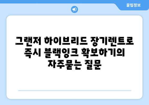 그랜저 하이브리드 장기렌트로 즉시 블랙잉크 확보하기