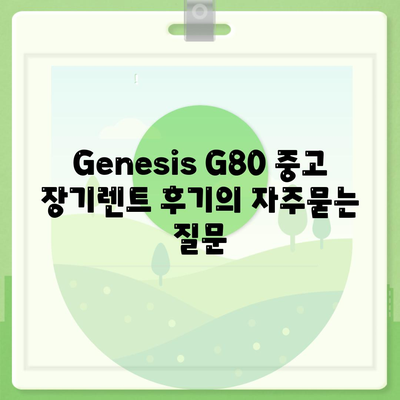 Genesis G80 중고 장기렌트 후기