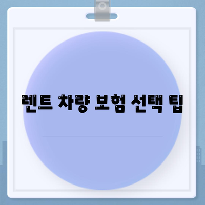 리스, 렌트 손해 줄이는 방법