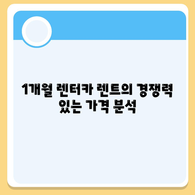 1개월 렌터카 렌트 시장 규모 및 유망성 분석