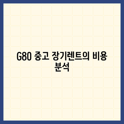 G80 중고 장기렌트 체험 리뷰