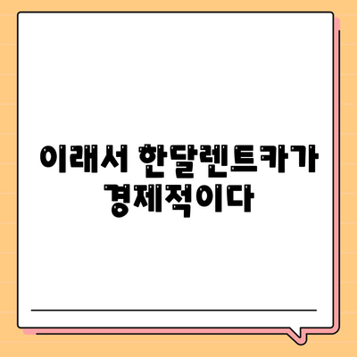 월렌트 상품 완벽 가이드 | 한달렌트카를 똑똑하게 이용하기