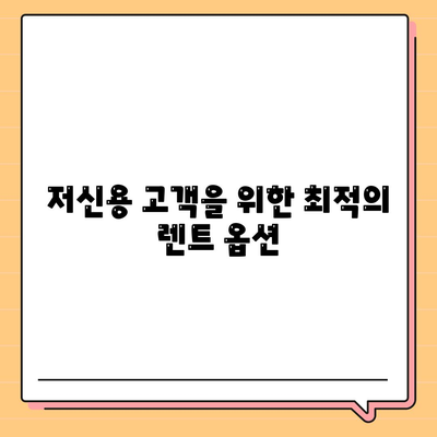 저신용 무심사 장기 렌트 시장 수요와 공급 분석