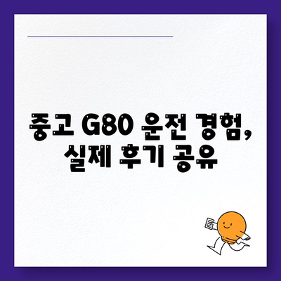 중고 G80 장기렌트 승리후기