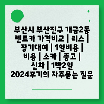 부산시 부산진구 개금2동 렌트카 가격비교 | 리스 | 장기대여 | 1일비용 | 비용 | 소카 | 중고 | 신차 | 1박2일 2024후기