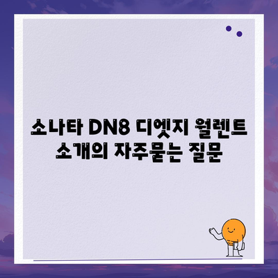 소나타 DN8 디엣지 월렌트 소개