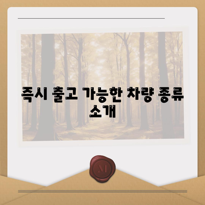 저신용 무심사 장기 렌트 | 즉시 출고 가능