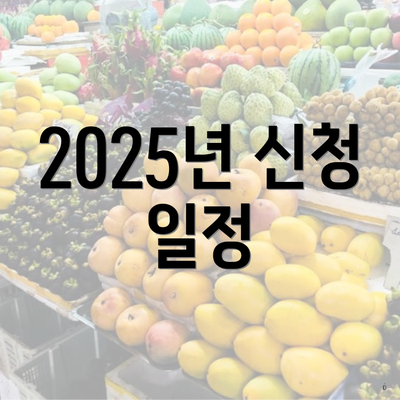 2025년 신청 일정