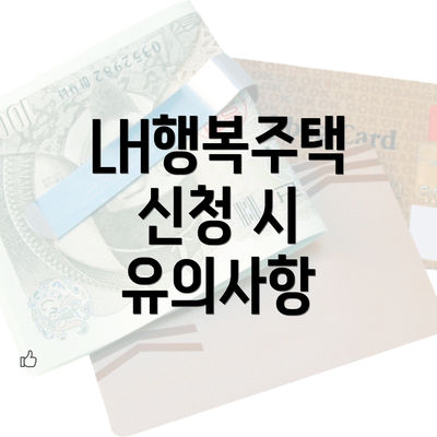 LH행복주택 신청 시 유의사항