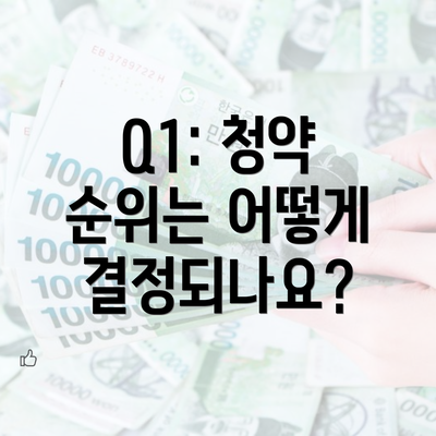 Q1: 청약 순위는 어떻게 결정되나요?