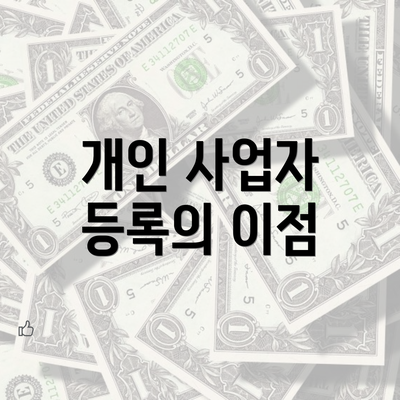 개인 사업자 등록의 이점