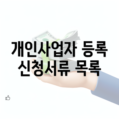 개인사업자 등록 신청서류 목록