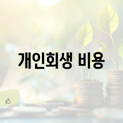 개인회생 비용