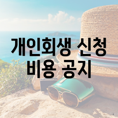 개인회생 신청 비용 공지