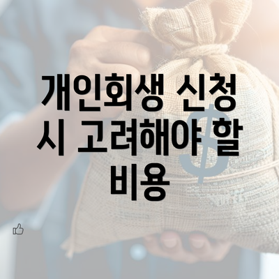 개인회생 신청 시 고려해야 할 비용