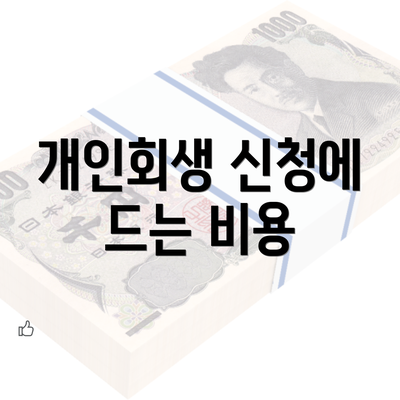 개인회생 신청에 드는 비용