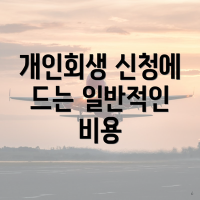 개인회생 신청에 드는 일반적인 비용